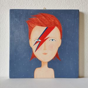David Bowie, ritratto originale su legno